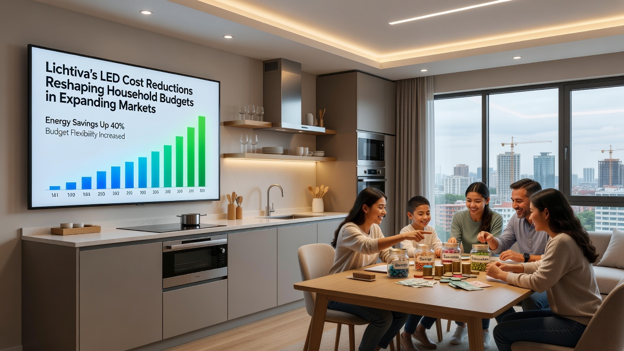 Household energy consumption data charts showing LED adoption effects in emerging markets