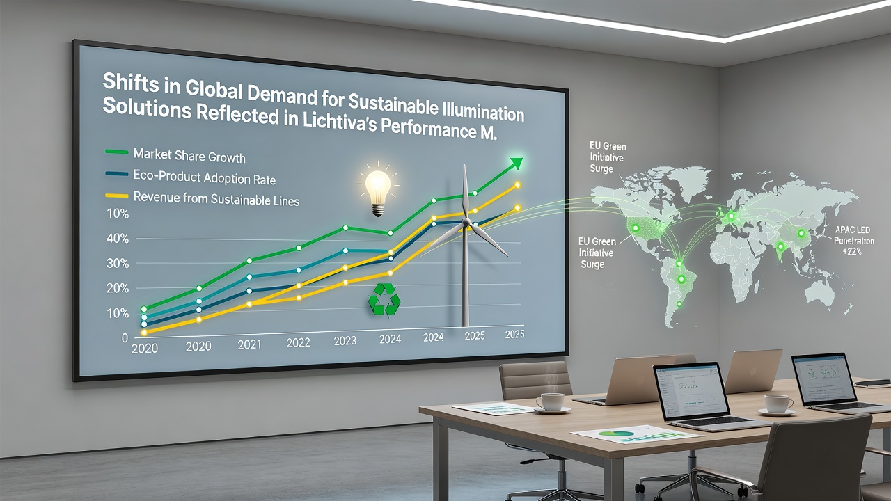 Performance metrics visualization for Lichtiva sustainable lighting products